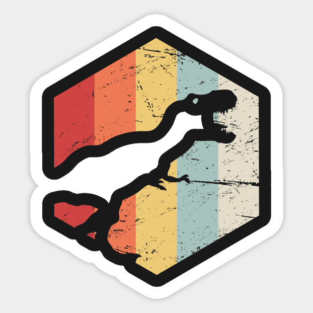 Retro 70s T-Rex Sticker by MeatMan